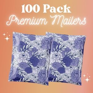 Lavender Floral Poly Mailers 10x13 Inch 100 Pack Shipping Supplies Peony